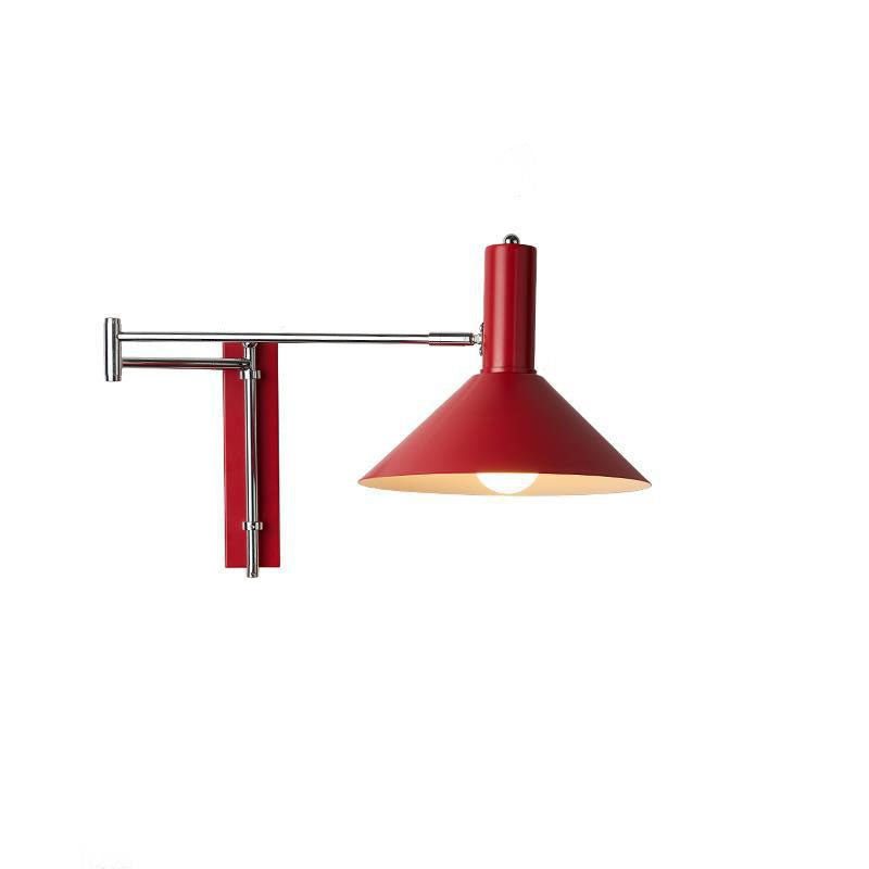 Round Tapered Iron Retractable Wall Lamp