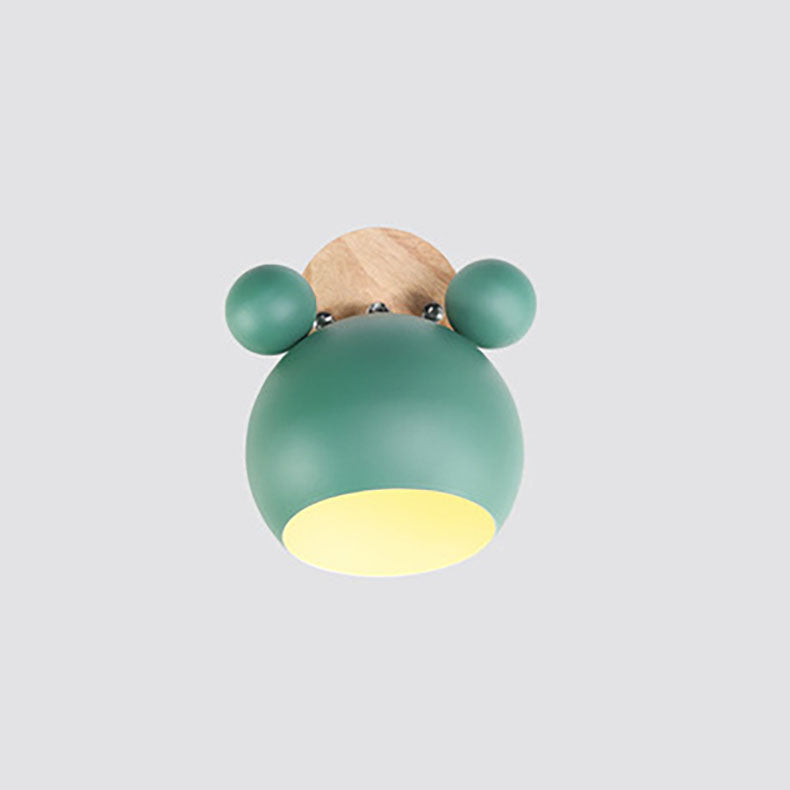 Cartoon Bear Dome Kids Wall Lamp