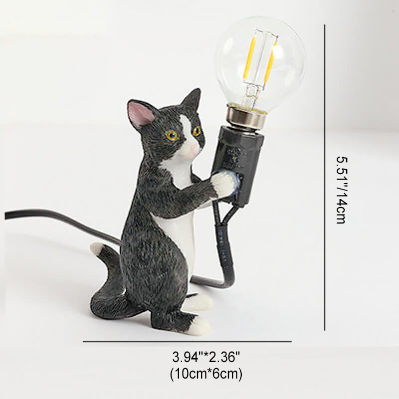 Resin Kitten Decor Mini Table Lamp