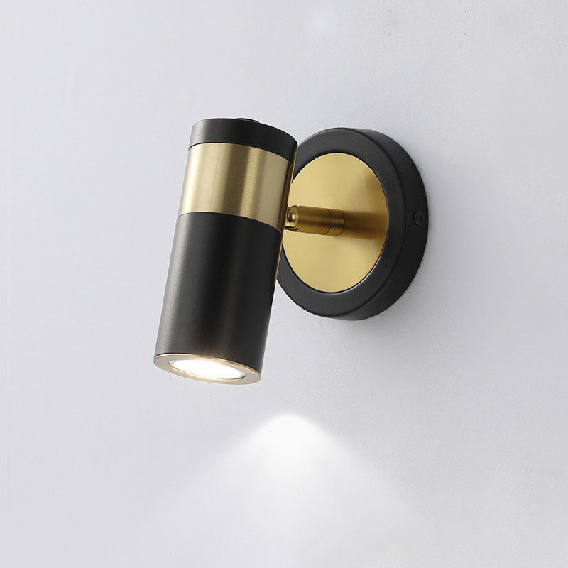 Plated Cylindrical Reading Wall Lamp