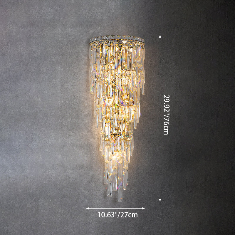 Crystal Tassel Half Living Wall Lamp