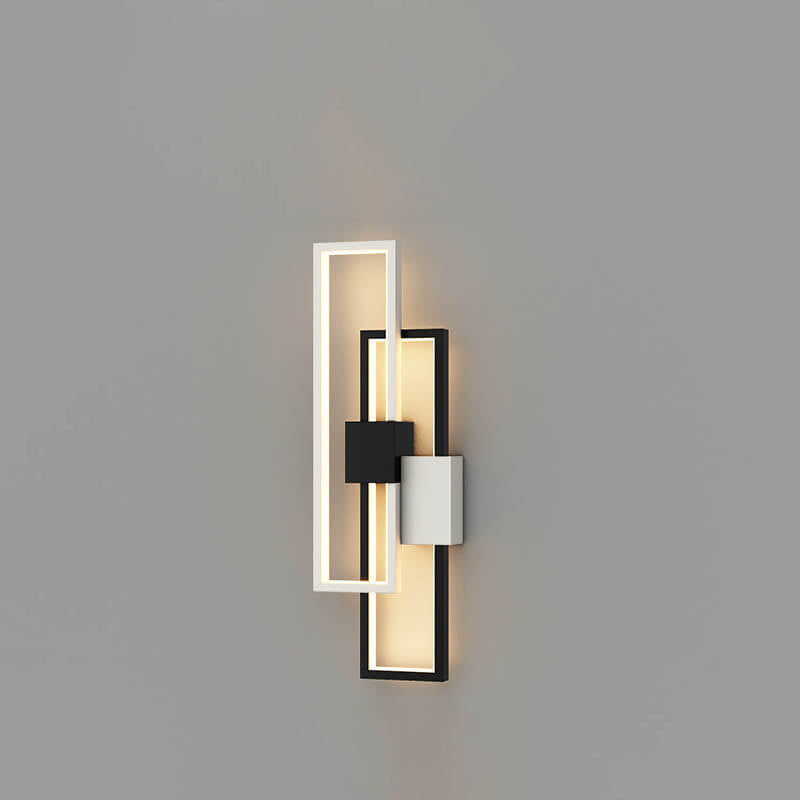 Square Frame Iron Silicone Wall Lamp