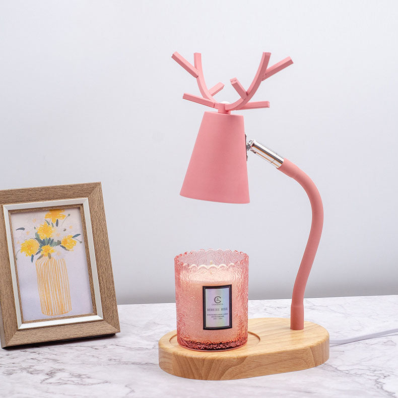 Iron Antler Solid Wood Table Lamp