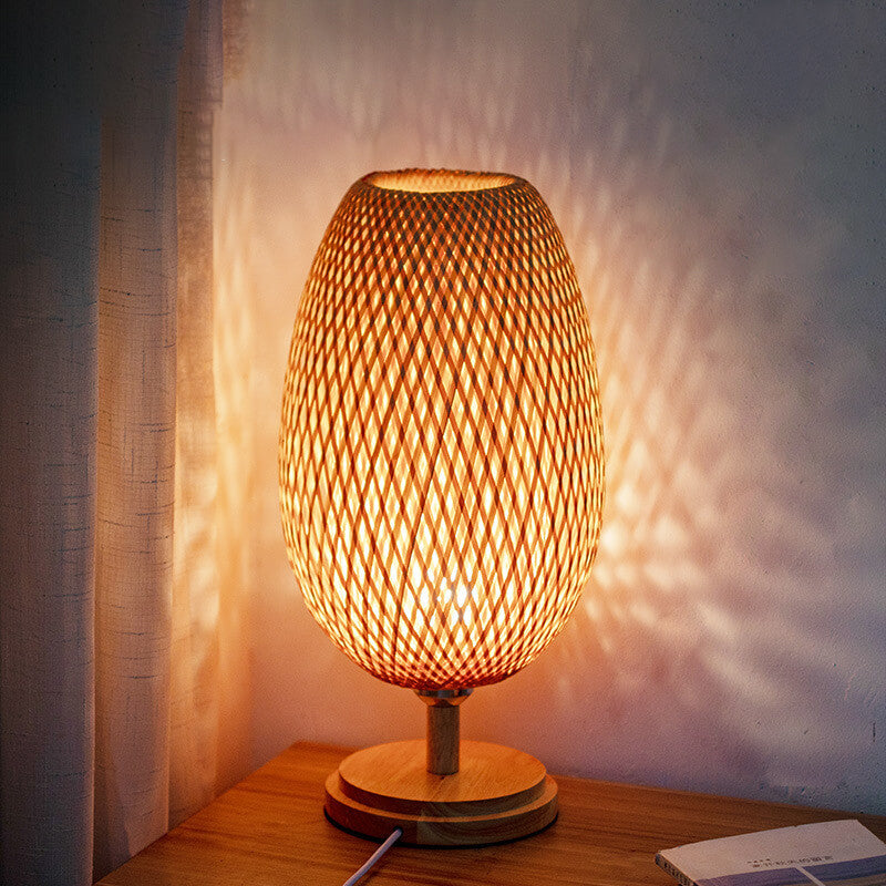 Moso Bamboo Wood Iron Table Lamp