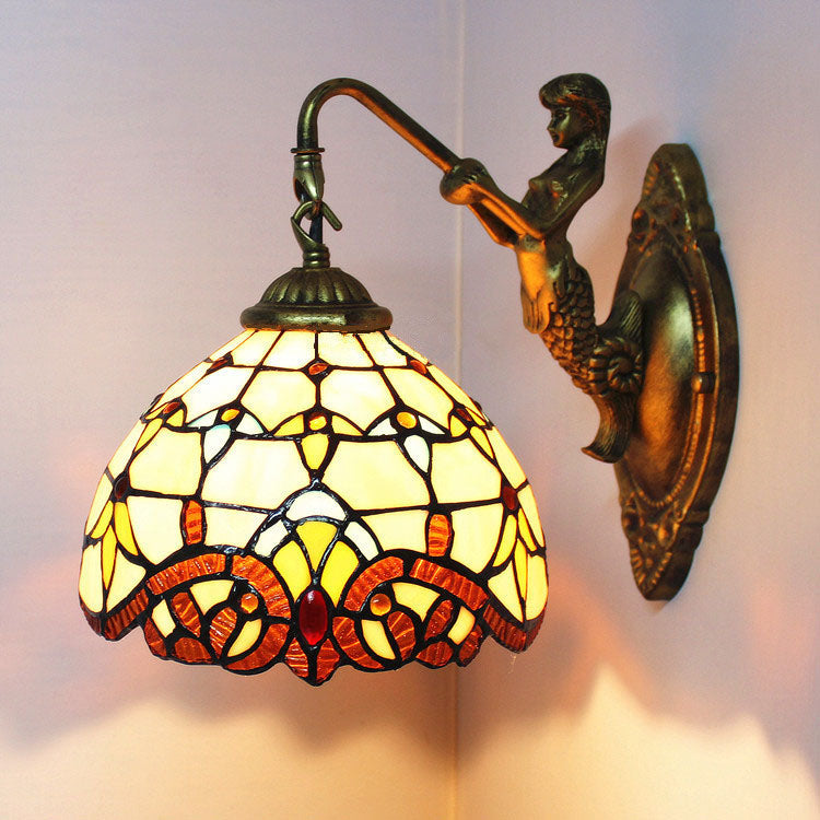 Half Globe Mermaid Iron Wall Lamp