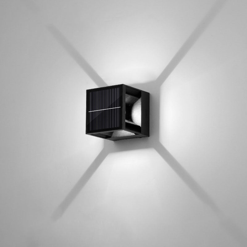 Square Striped Aluminum Garden Outdoor Light