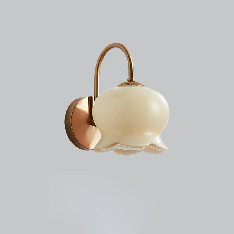 Cream Bell Orchid Flower Wall Lamp