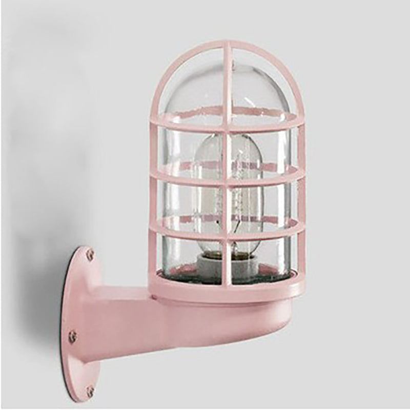 Aluminum Round Cage Entryway Wall Lamp