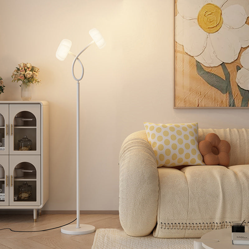 Crossed Flowers Iron Plastic Floor Lamp