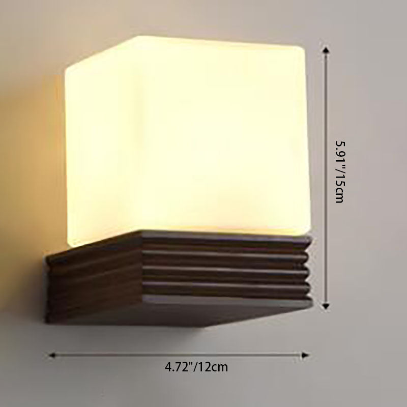 Antler Square Cylinder Wood Wall Lamp