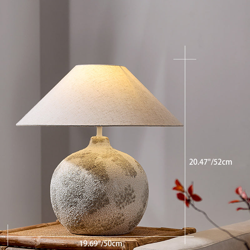 Ceramic Jar Linen Fabric Table Lamp