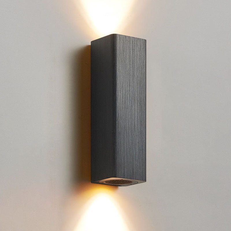 Brushed Aluminum Rectangular Column Wall Lamp