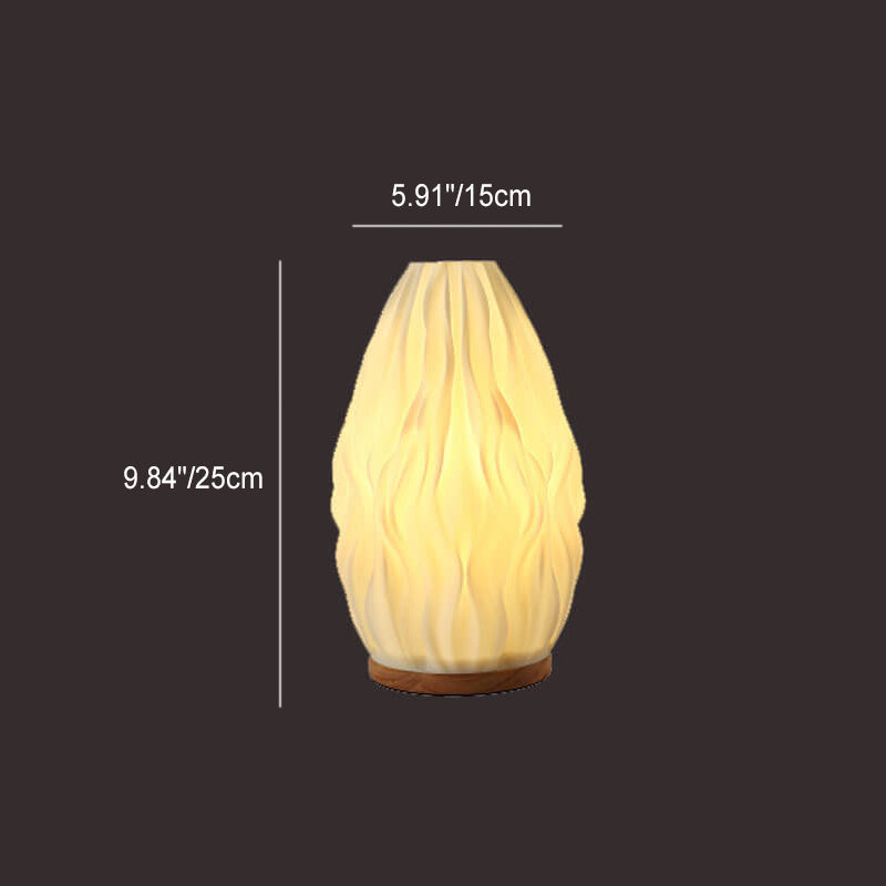 Round Wave Pod Wood Table Lamp
