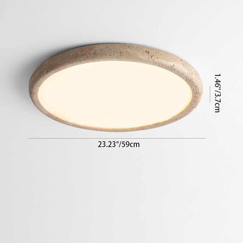 Round Yellow Travertine Acrylic Wall Lamp
