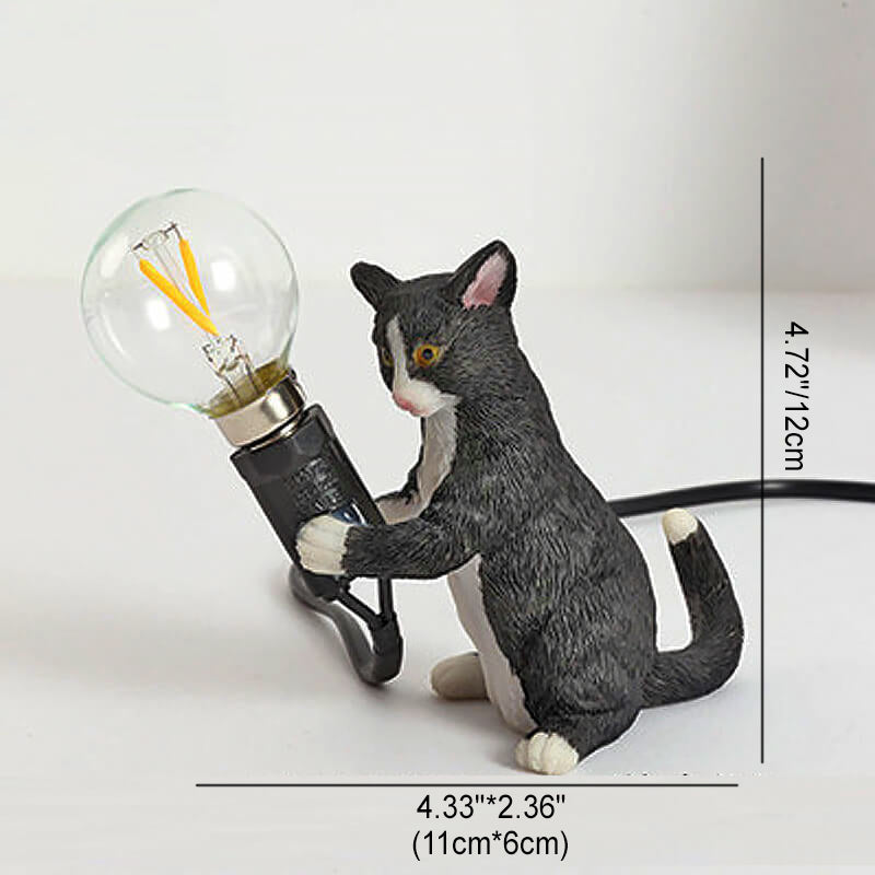 Resin Kitten Decor Mini Table Lamp