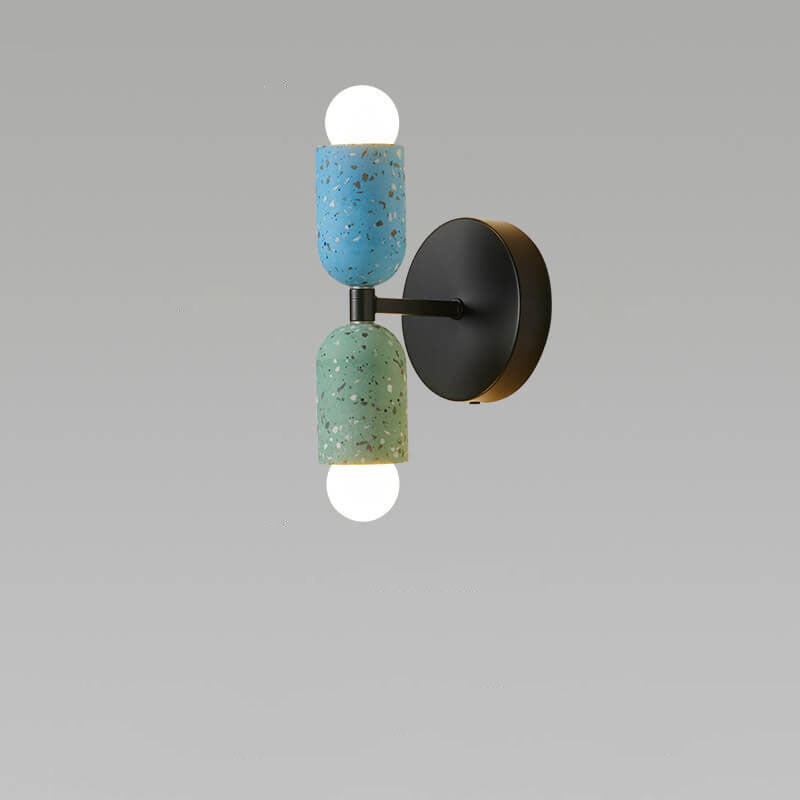 Stone Shaped Iron Cement 2-Light Wall Lamp