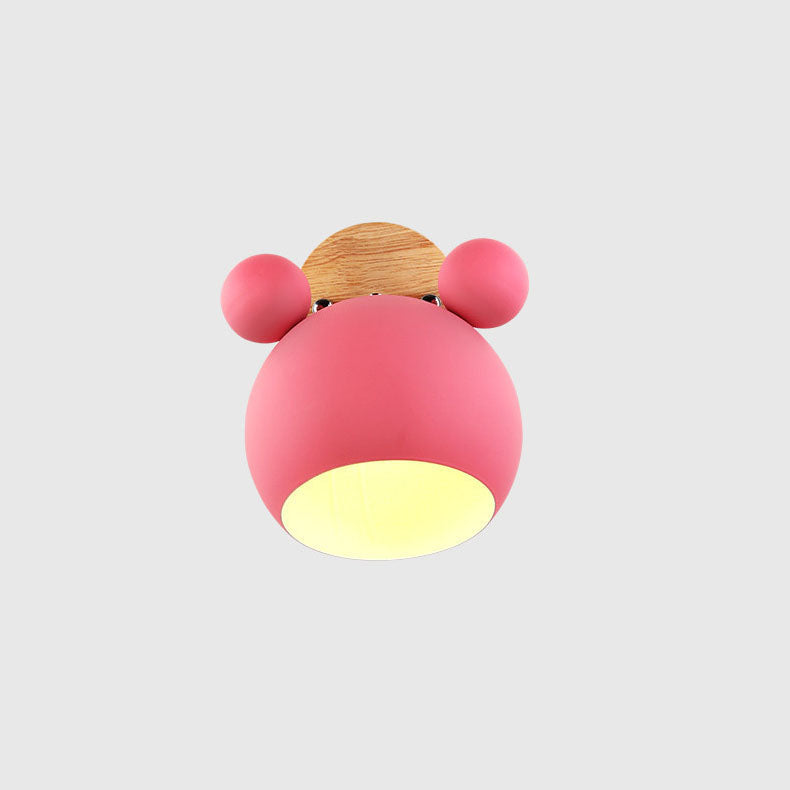 Cartoon Bear Dome Kids Wall Lamp