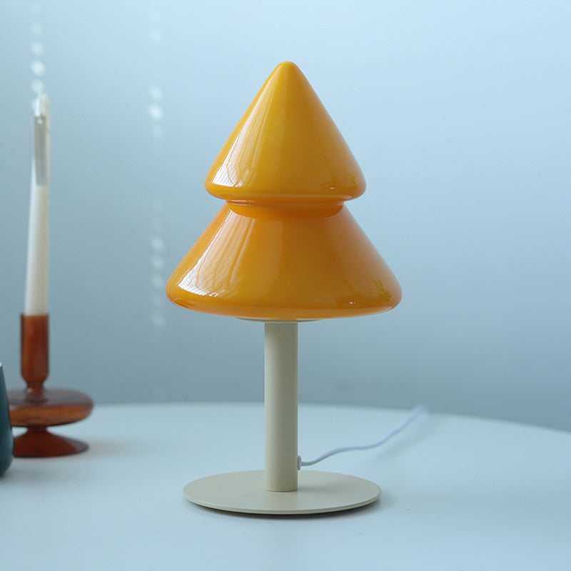Iron Glass Christmas Tree Table Lamp