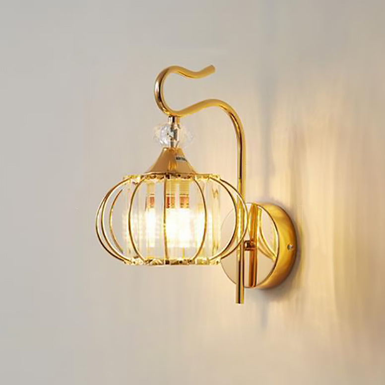 Oval Cylinder Hardware Crystal Wall Lamp