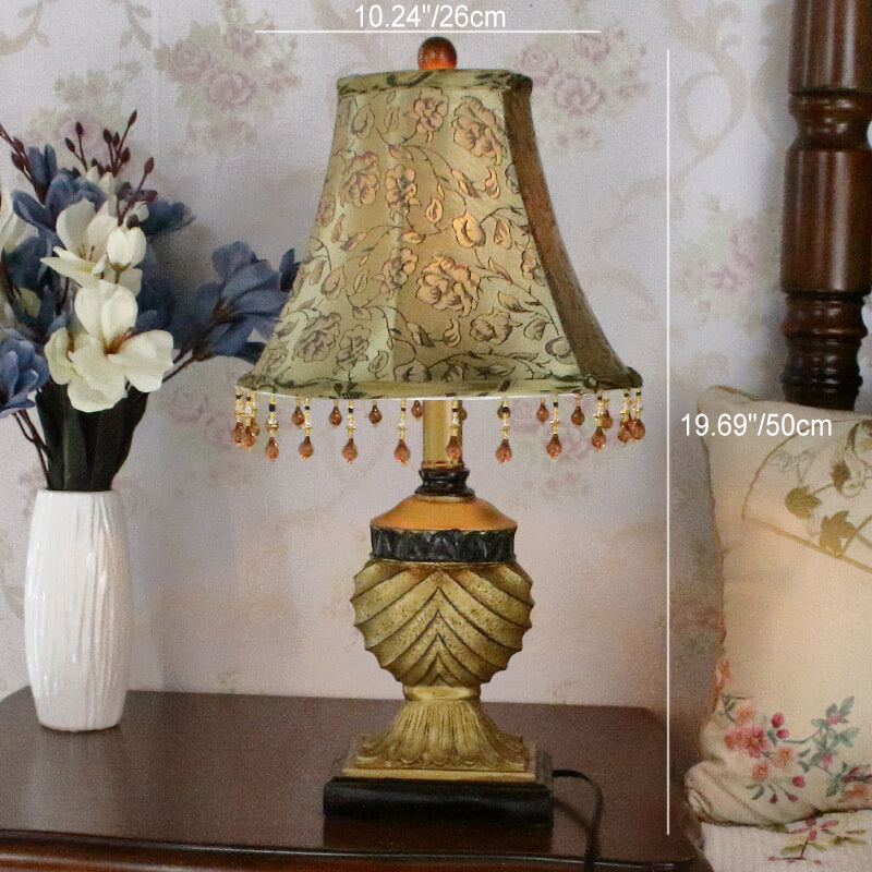 Orb Stripe Carved Resin Table Lamp