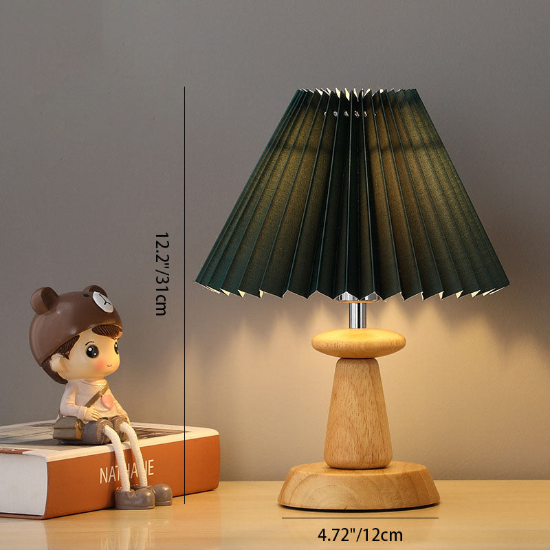 Solid Wood PVC Lampshade Table Lamp