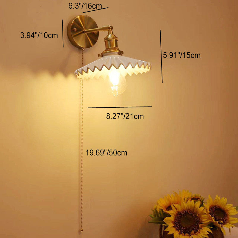 Brass Round Vanity Bedroom Wall Lamp