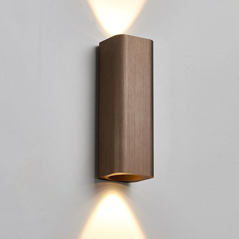Brushed Aluminum Rectangular Column Wall Lamp