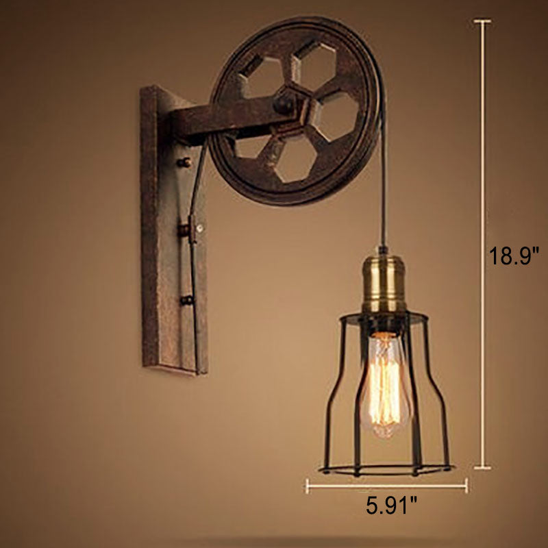 Pulley Iron Wall Lamp