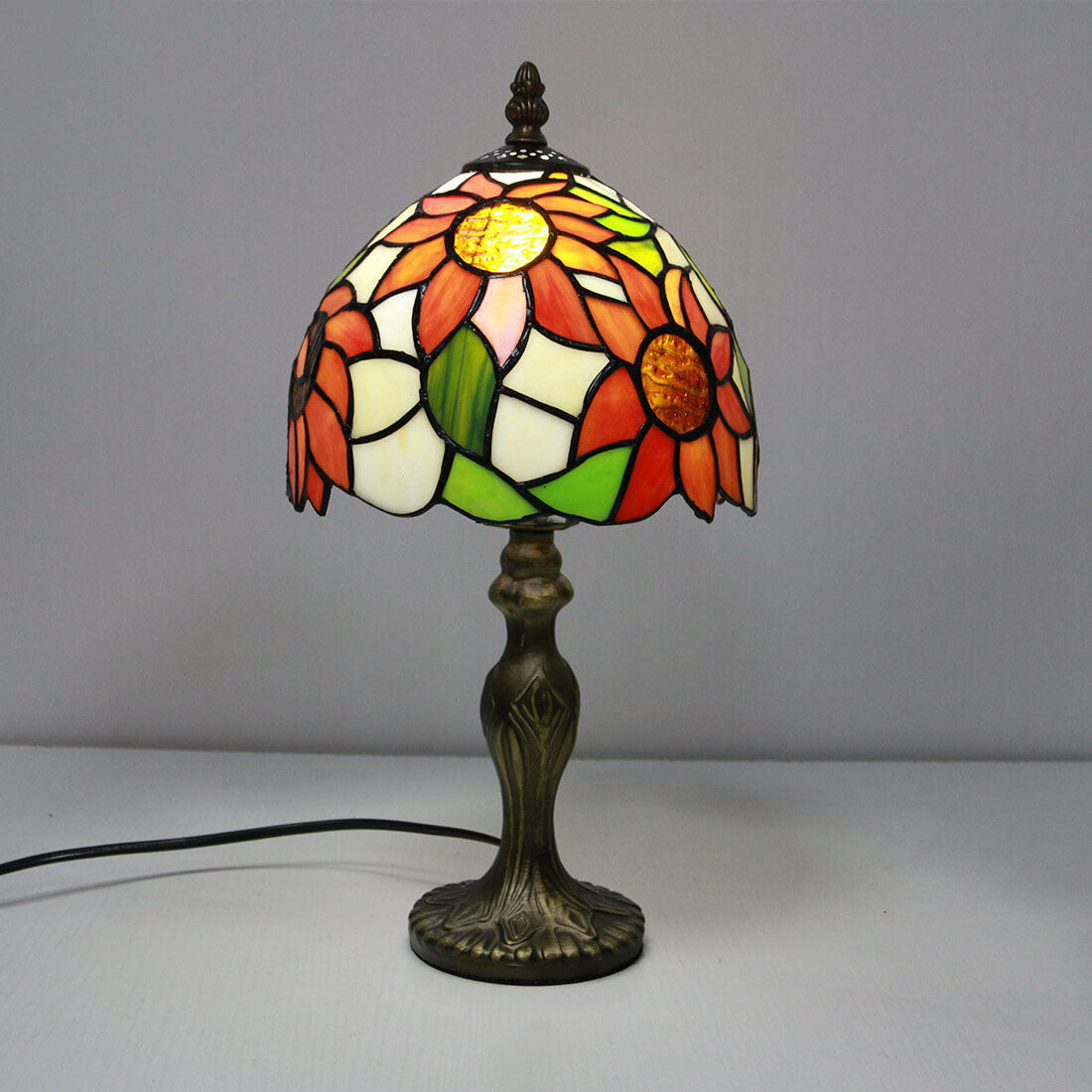 Animal Flower Decoration Stained Table Lamp