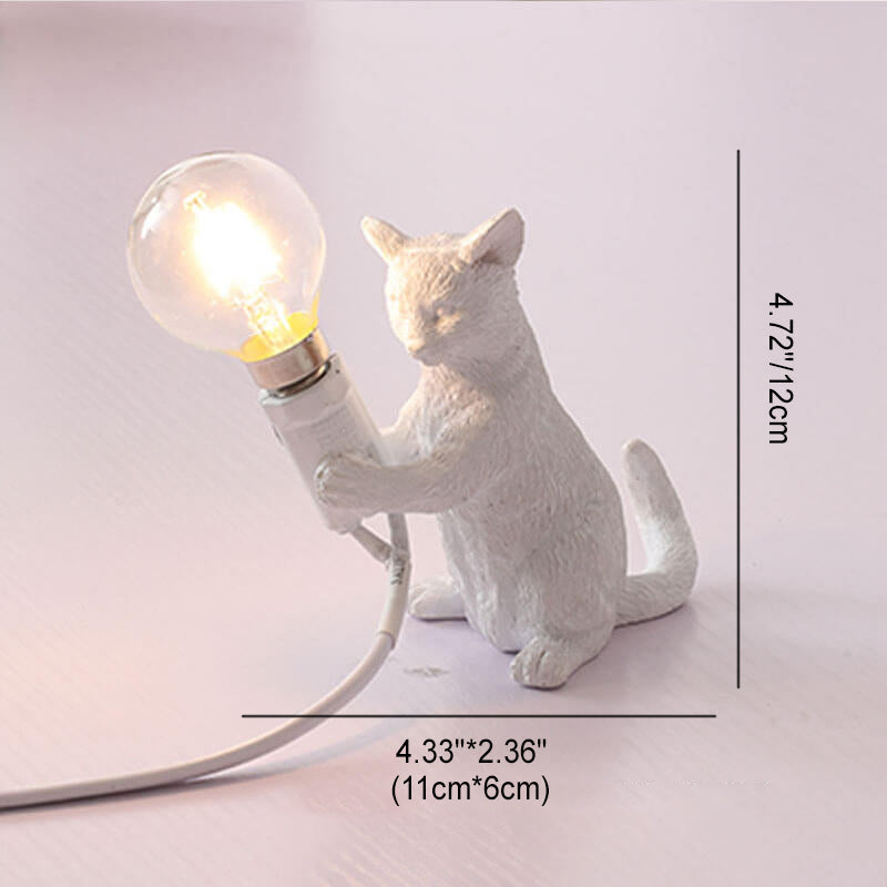 Resin Kitten Decor Mini Table Lamp
