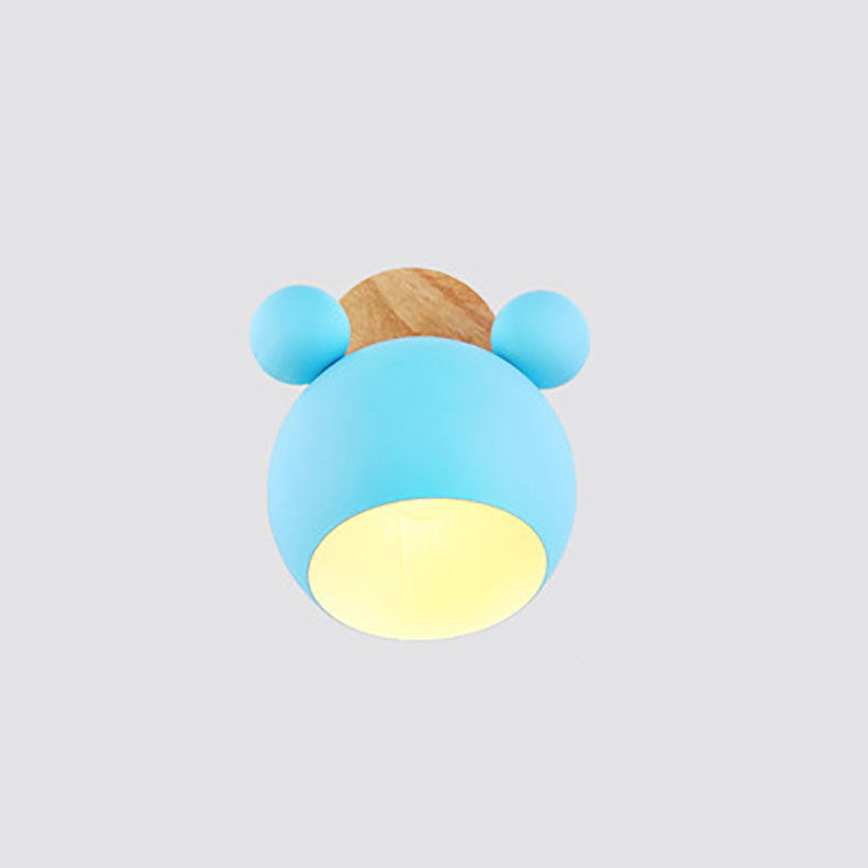 Cartoon Bear Dome Kids Wall Lamp