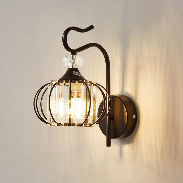 Oval Cylinder Hardware Crystal Wall Lamp