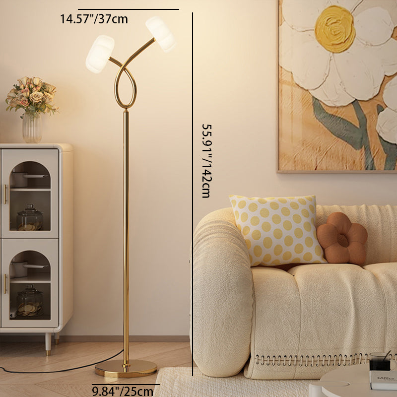 Crossed Flowers Iron Plastic Floor Lamp