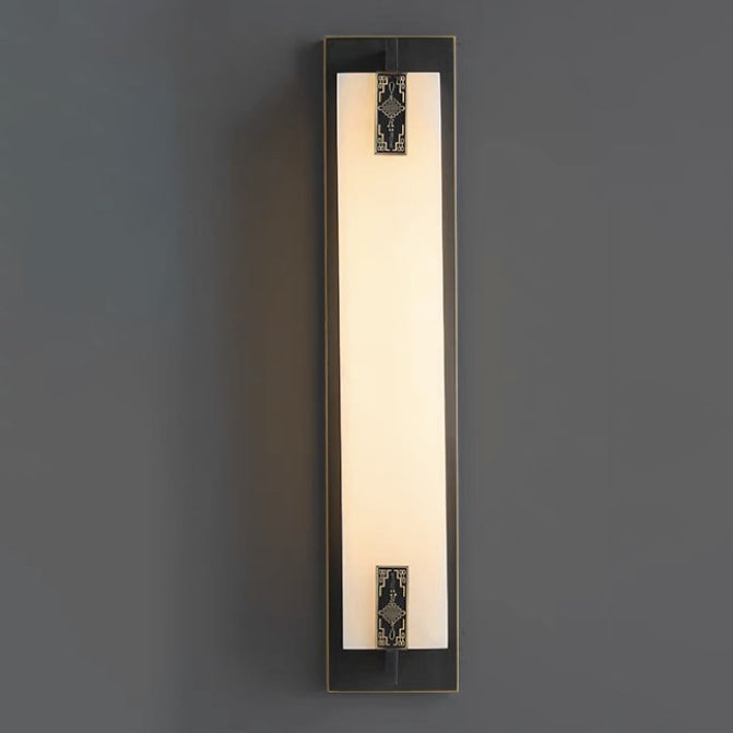 Rectangular Copper Marble Patio Outdoor Light