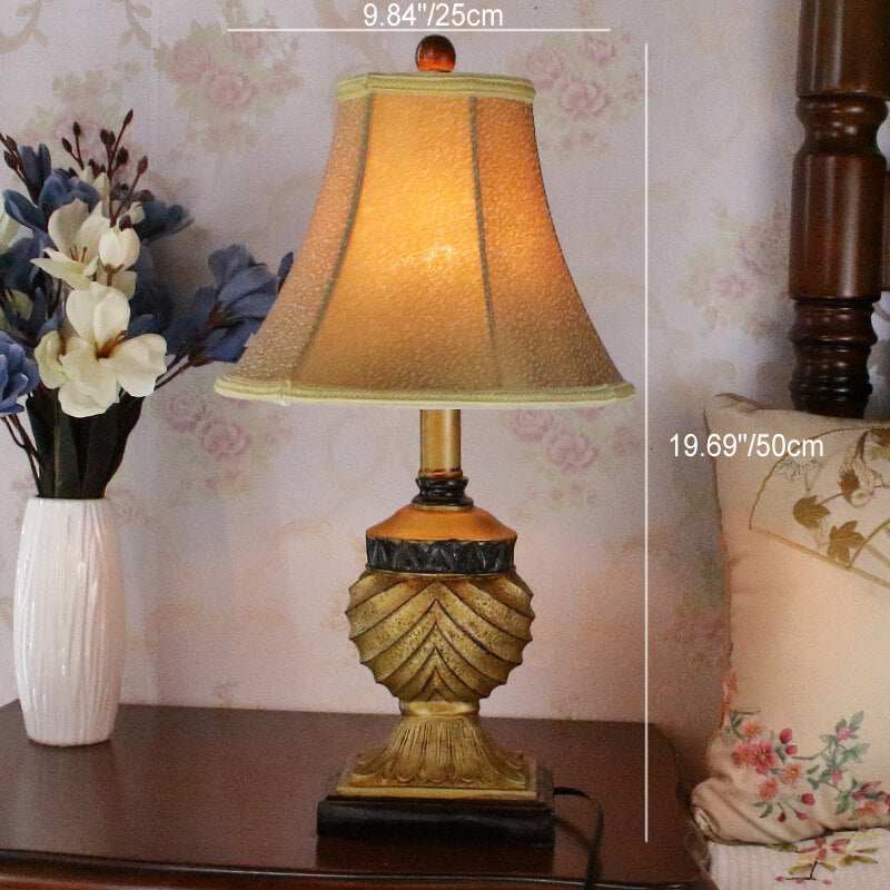 Orb Stripe Carved Resin Table Lamp