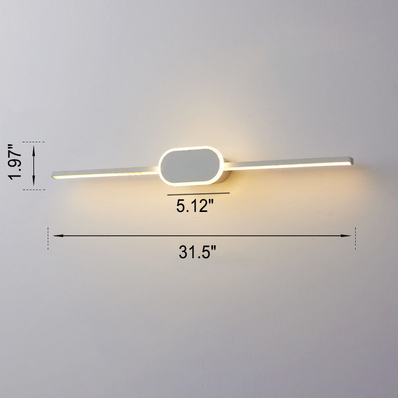 Long Strip Oval Vanity Wall Lamp