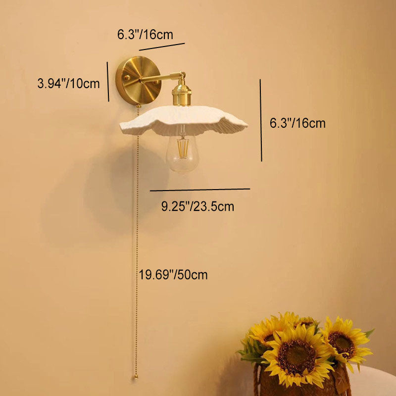 Brass Round Vanity Bedroom Wall Lamp