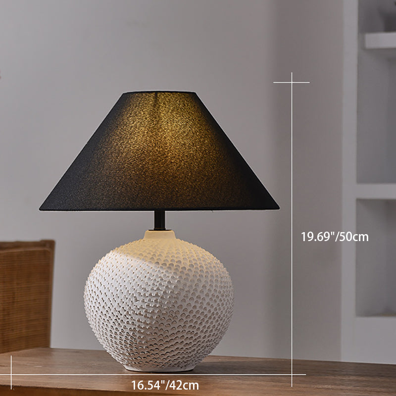Ceramic Jar Linen Fabric Table Lamp