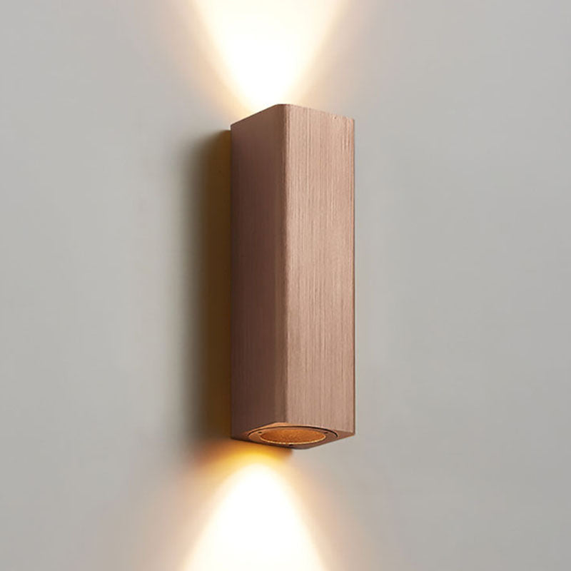Brushed Aluminum Rectangular Column Wall Lamp