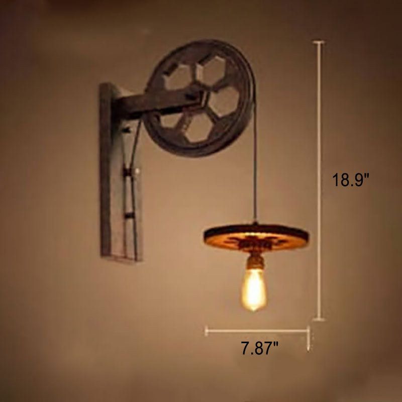 Pulley Iron Wall Lamp