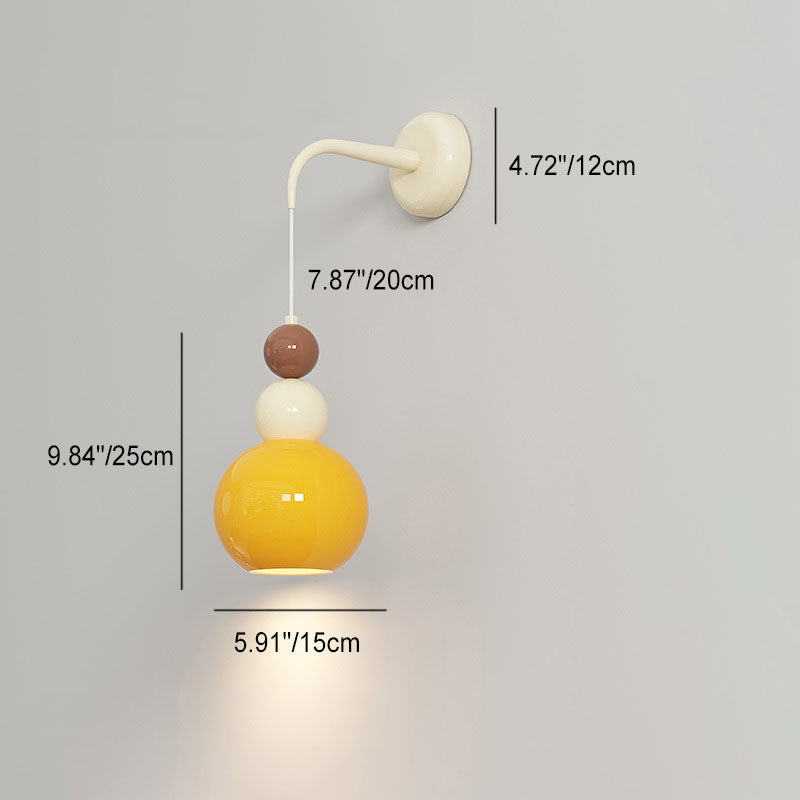Round Gourd Petal Hardware Wall Lamp