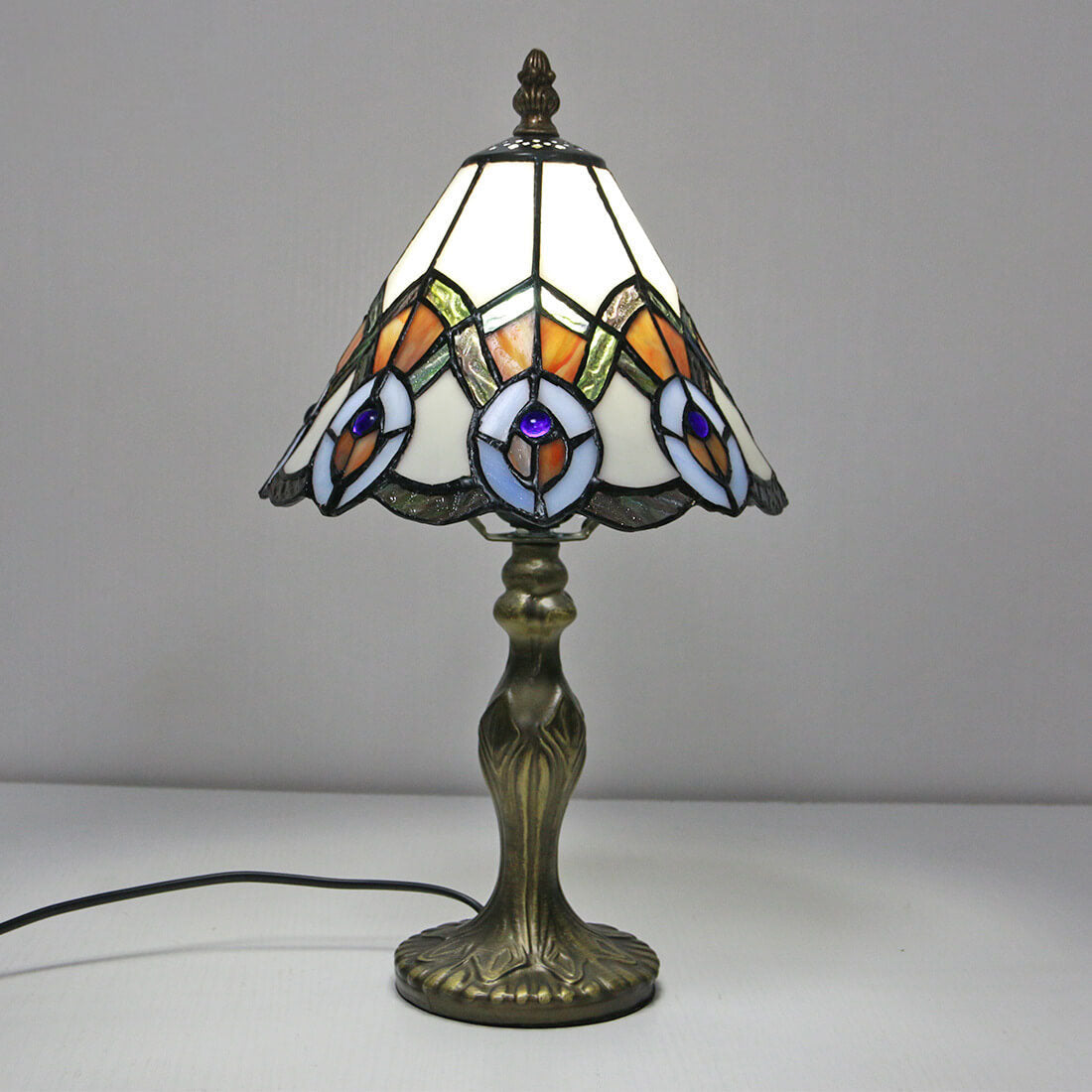 Animal Flower Decoration Stained Table Lamp