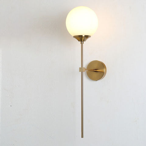Round Iron Glass Living Wall Lamp