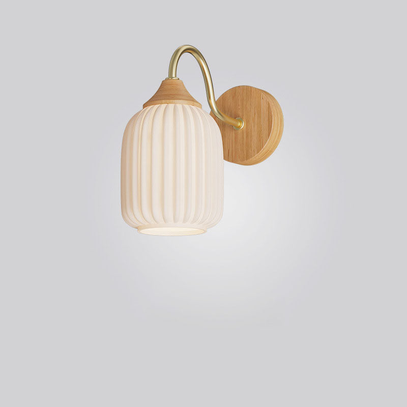 Striped Glass Round Log Wall Lamp