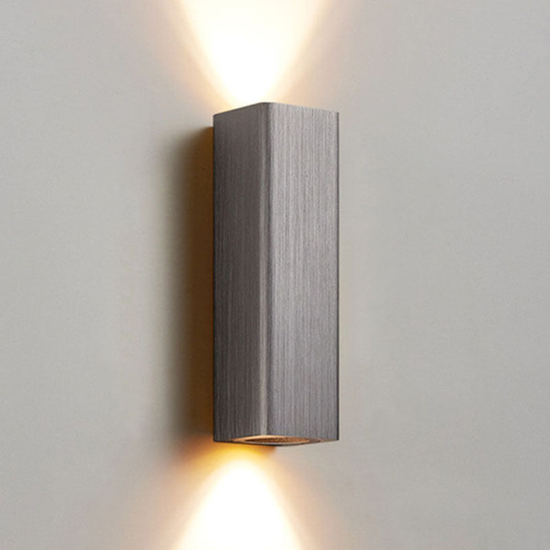 Brushed Aluminum Rectangular Column Wall Lamp