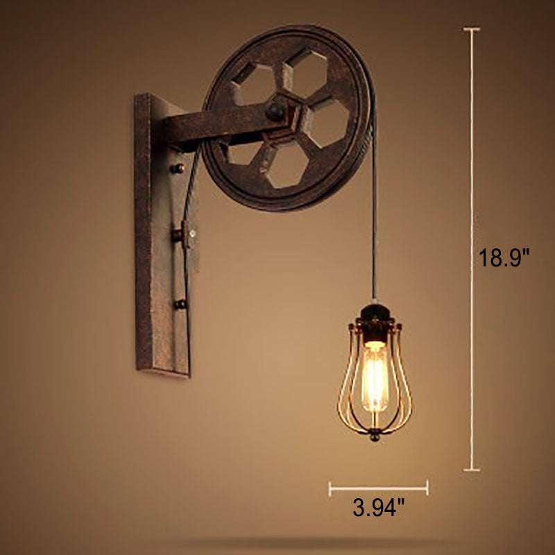 Pulley Iron Wall Lamp