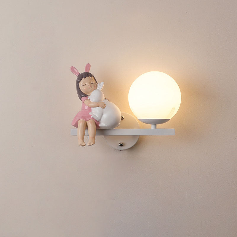 Kids Girls Unicorn Orb Wall Lamp