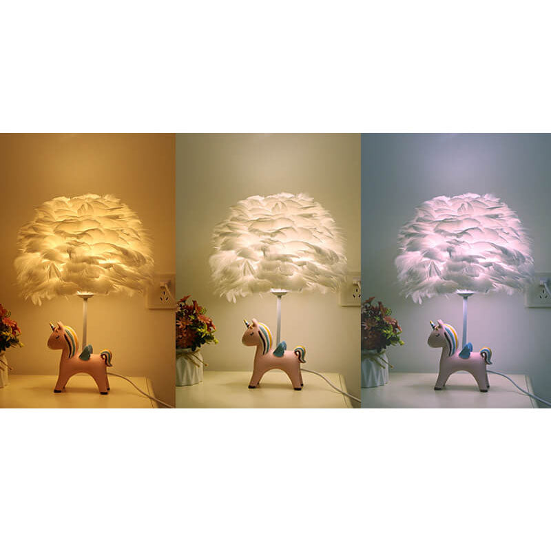 Unicorn Feather Children Table Lamp