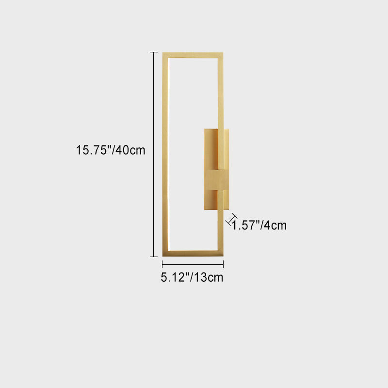 All Copper Rectangular Geometric Wall Lamp
