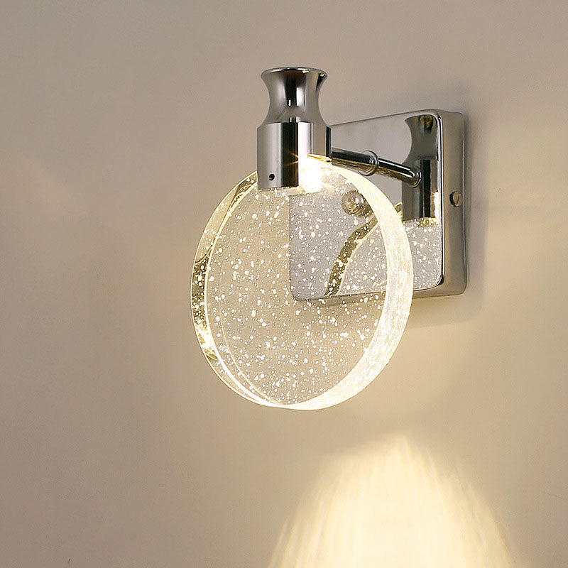 Round Bubble Crystal Aluminum Wall Lamp